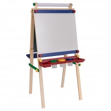 KidKraft Wooden Artist Easel with Paper Roll with Paper Roll, Three Plastic Paint CUps and Two Storage Trays   552252888